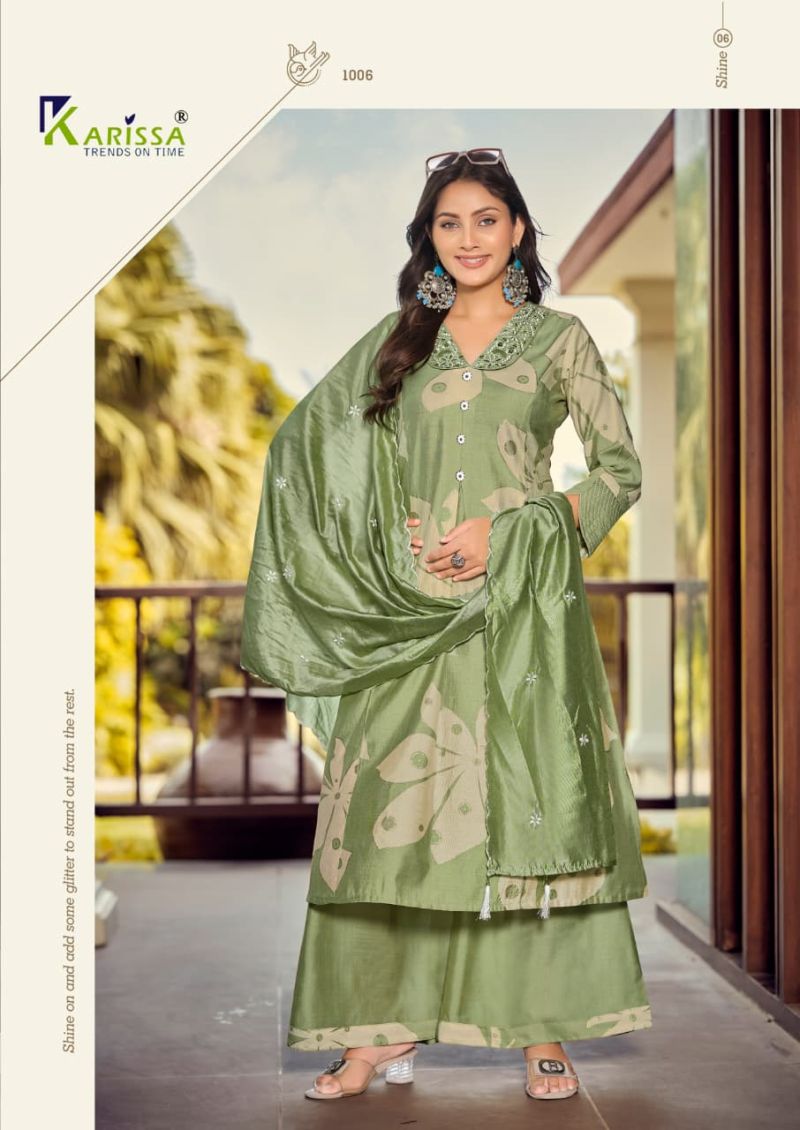 Karissa Kalki Vatican Foil Print Thread Work Kurti With Bottom Dupatta Set — Wholesale Kurti Pant Set, Vardan Ethnic wholesale from Surat — view 6