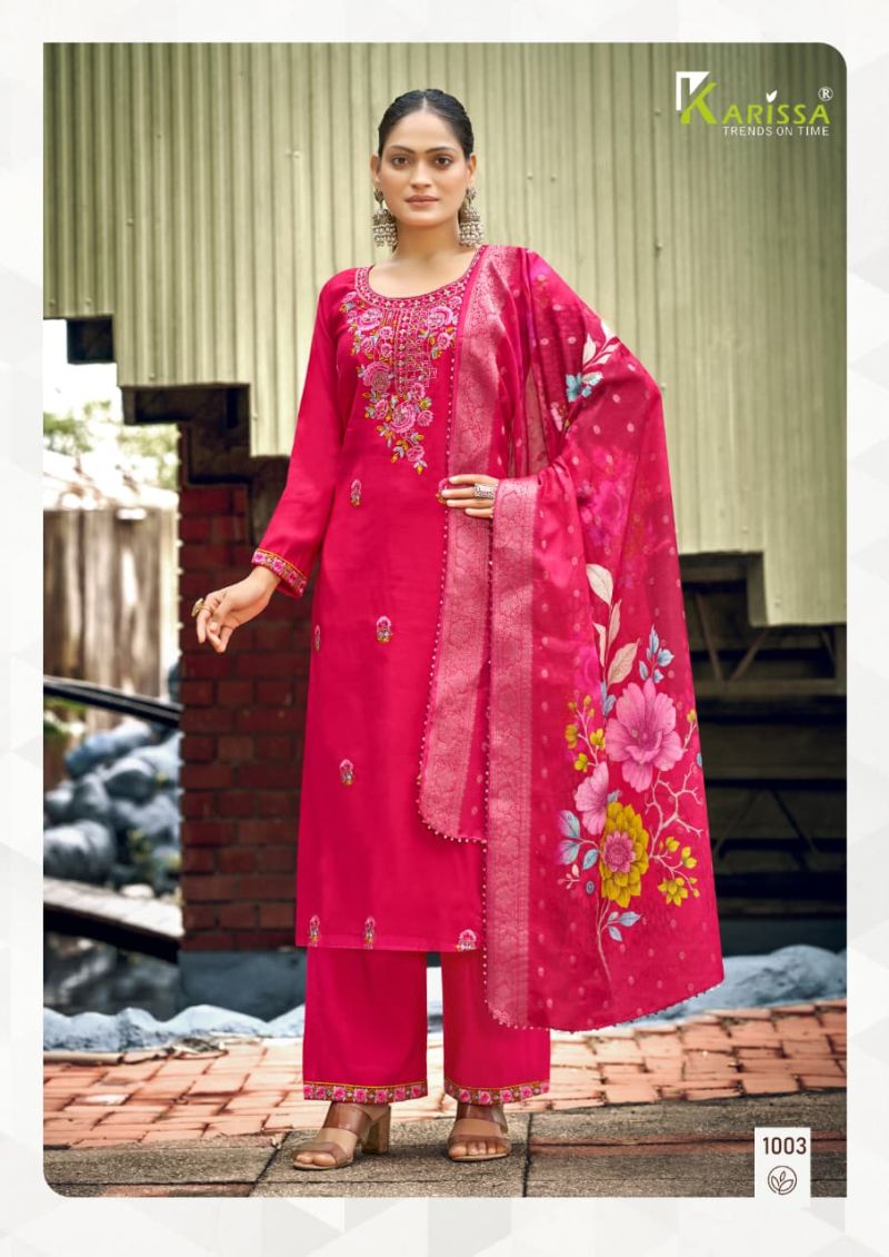 Karissa Nora Vol 5 Fancy Viscose Thread And Khatli Work Kurti With Bottom Dupatta Set