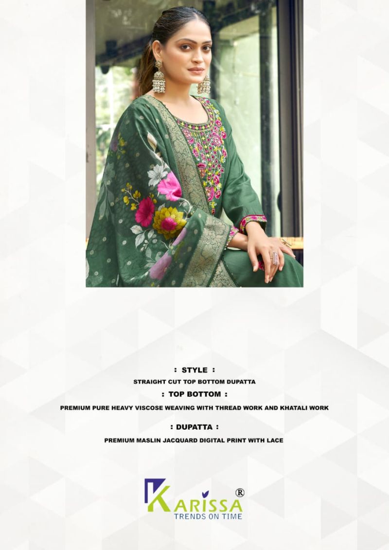 Karissa Nora Vol 5 Fancy Viscose Thread And Khatli Work Kurti With Bottom Dupatta Set — Wholesale Kurtis, Vardan Ethnic wholesale from Surat — view 9