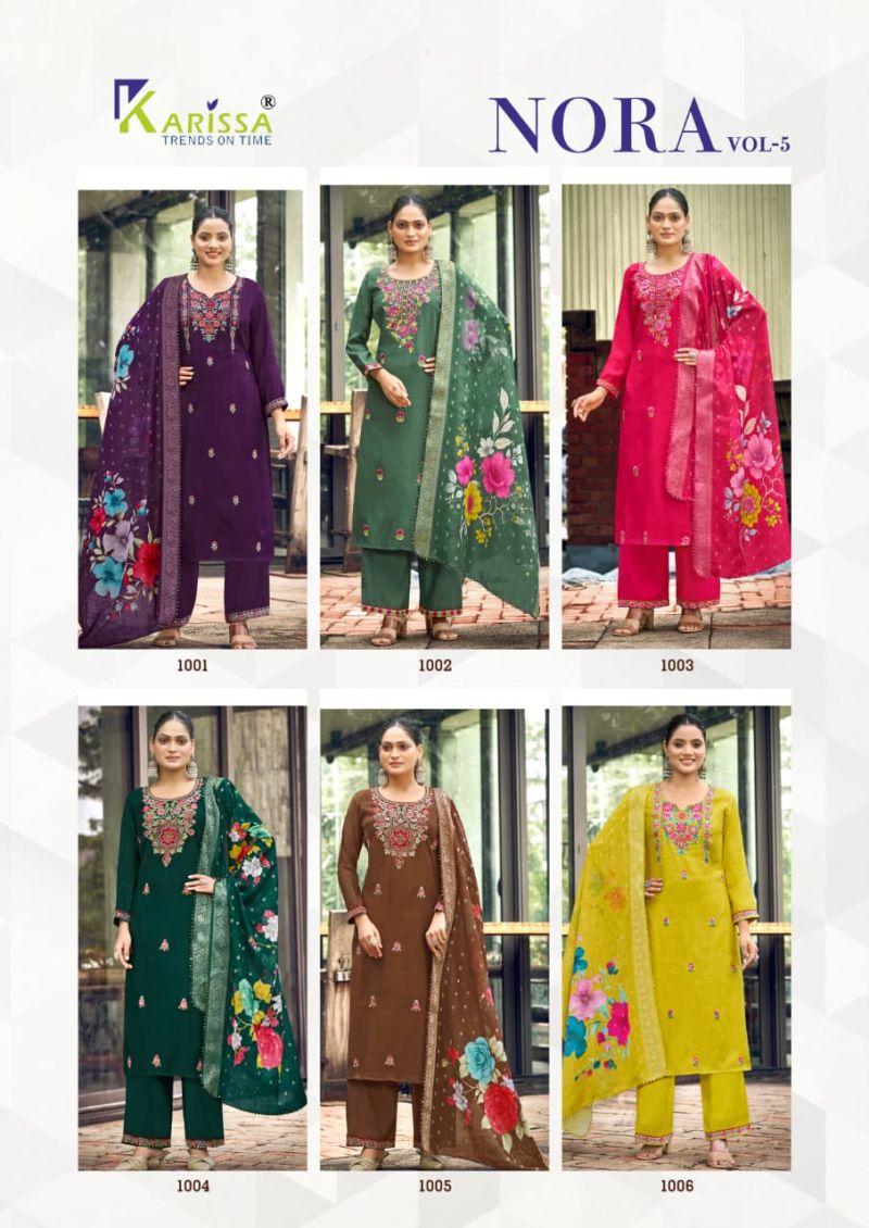 Karissa Nora Vol 5 Fancy Viscose Thread And Khatli Work Kurti With Bottom Dupatta Set — Wholesale Kurtis, Vardan Ethnic wholesale from Surat — view 10