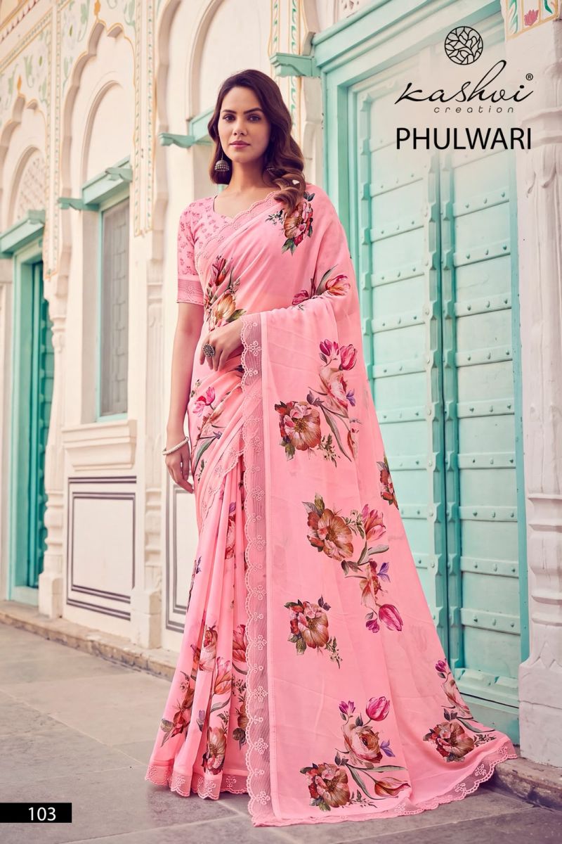 Kashvi Phulwari Vol 1 Weightless Print Embroidered Saree Catalog