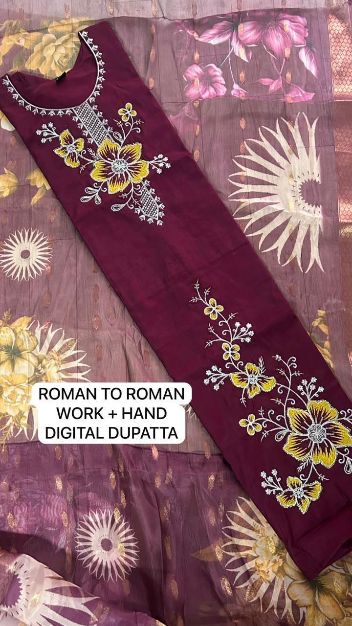 Kct Vol 1 Roman Hand Work Digital Print Kurti With Bottom Dupatta Set — Wholesale Kurtis, Vardan Ethnic wholesale from Surat — view 11