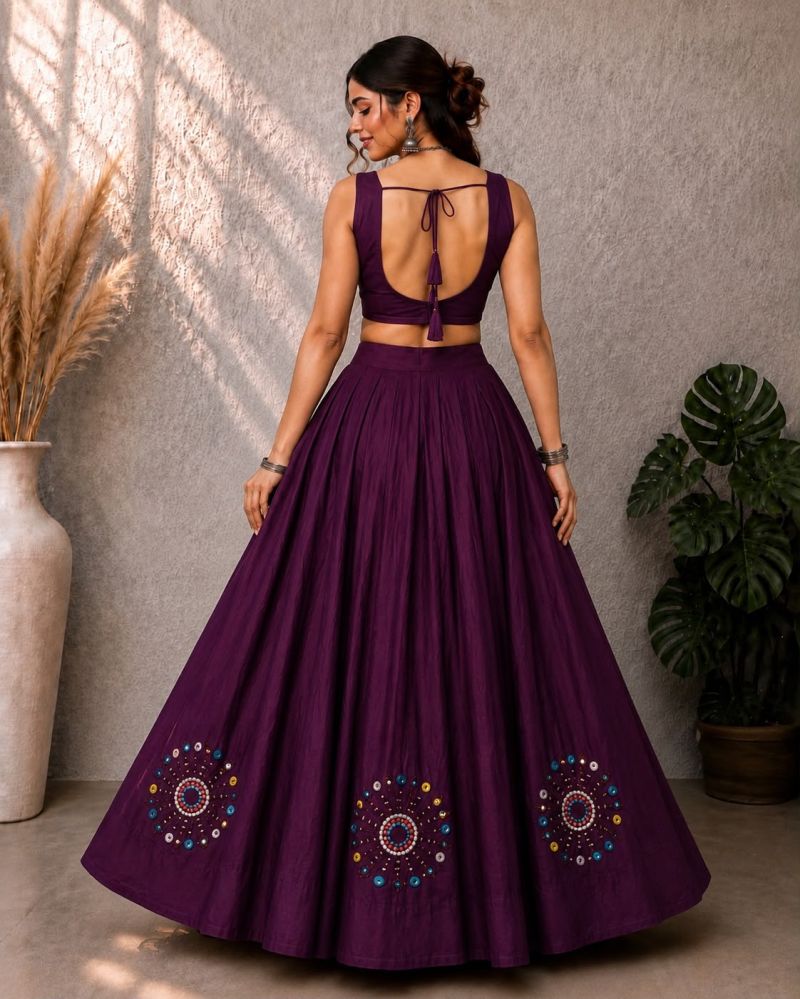 Khelaiya Vol 1 Roman Silk Flair Mirror Work Navratri Lehenga Choli Catalog — Singles, Vardan Ethnic wholesale from Surat - Gallery Image 5