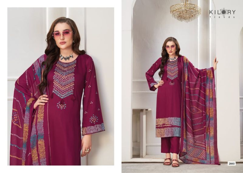 Kilory Juggni Gaji Silk Digital Foil Print Aari Work Salwar Kameez Catalog — Wholesale Salwar Suits, Vardan Ethnic wholesale from Surat — view 2