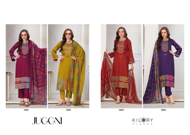 Kilory Juggni Gaji Silk Digital Foil Print Aari Work Salwar Kameez Catalog — Wholesale Salwar Suits, Vardan Ethnic wholesale from Surat — view 6