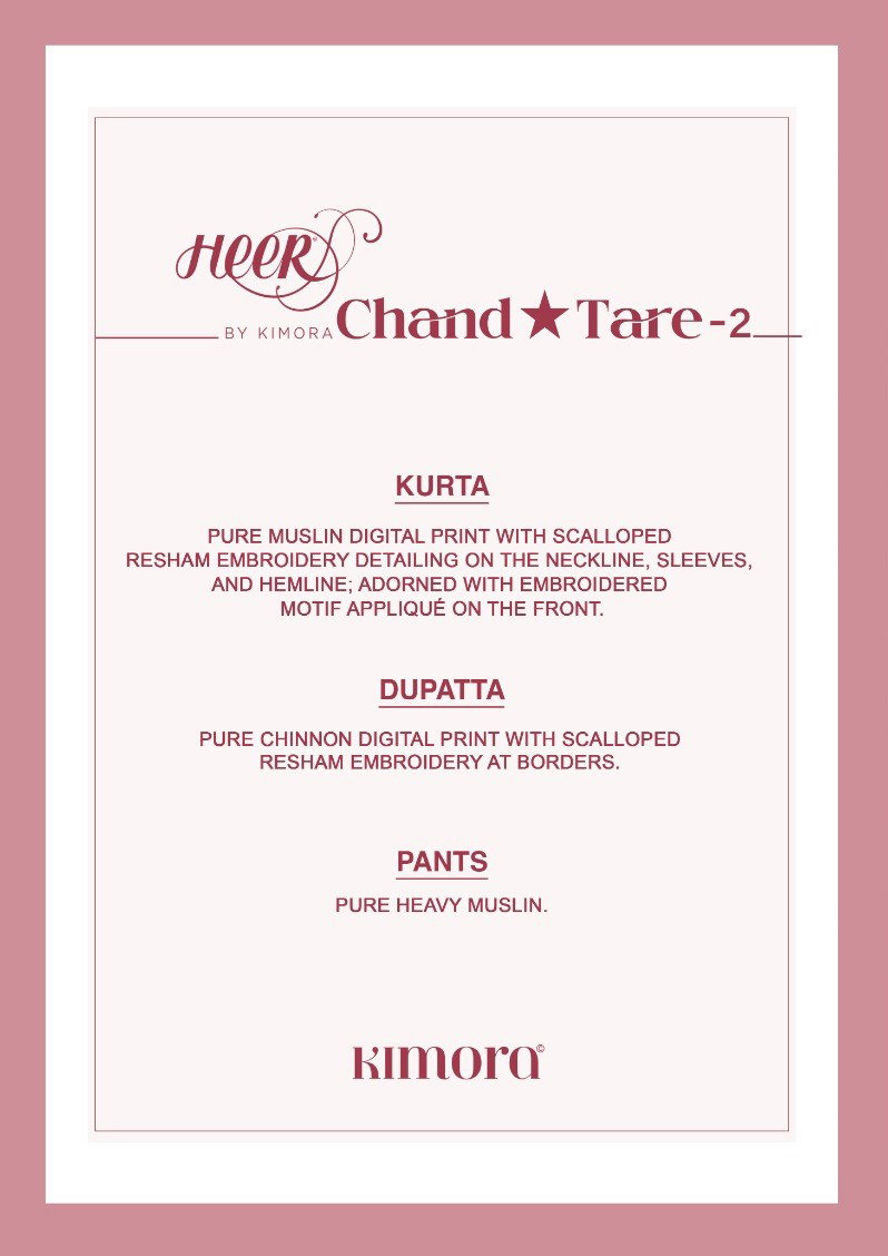 Kimora Heer Chand Tare 2 Maslin Vol 257 Muslin Digital Print Embroidered Salwar Kameez — Wholesale Salwar Suits, Vardan Ethnic wholesale from Surat — view 7