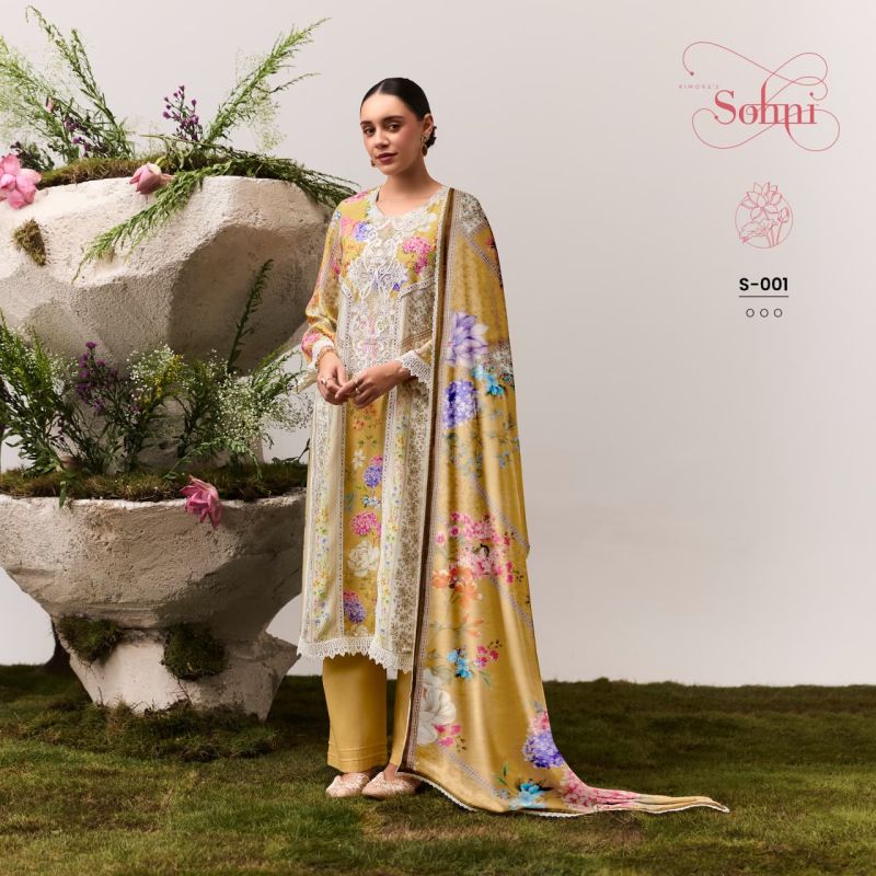 Kimora Sohni Adore Vol 93 Muslin Digital Print Embroidered Fancy Salwar Kameez