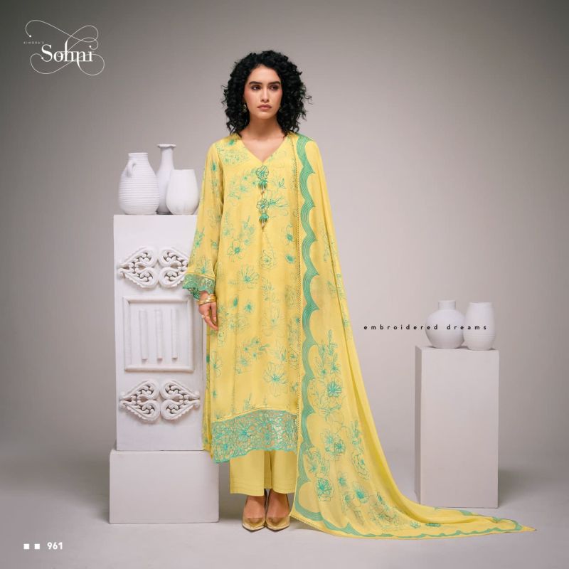 Kimora Sohni Elira Vol 89 Chinon Digital Print Embroidered Salwar Kameez — Wholesale Dress Material, Vardan Ethnic wholesale from Surat — view 2
