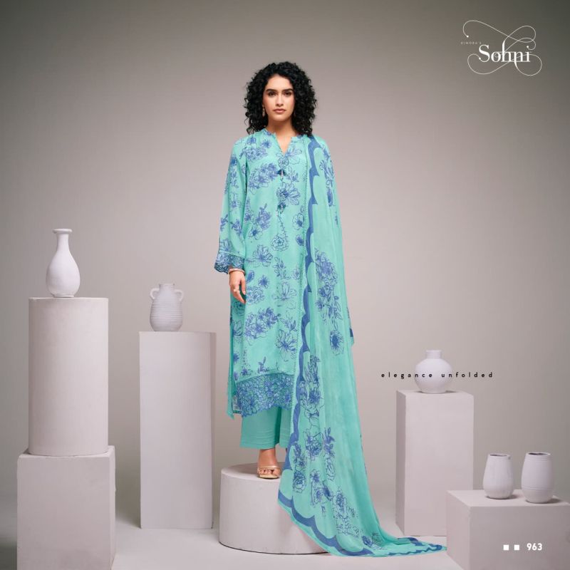 Kimora Sohni Elira Vol 89 Chinon Digital Print Embroidered Salwar Kameez — Wholesale Dress Material, Vardan Ethnic wholesale from Surat — view 4