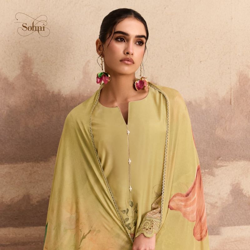 Kimora Sohni Sandalwood Vol 90 Muslin Digital Print Embroidered Salwar Kameez — Wholesale Dress Material, Kimora wholesale from Surat — Photo 8