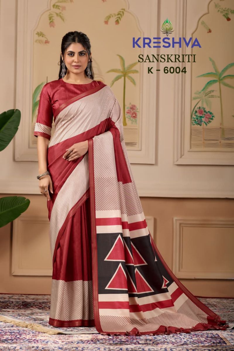 Kreshva Sanskriti Pv Silk Traditional Printed Saree Catalog — Festive Designer Catalog, Vardan Ethnic wholesale from Surat — view 2