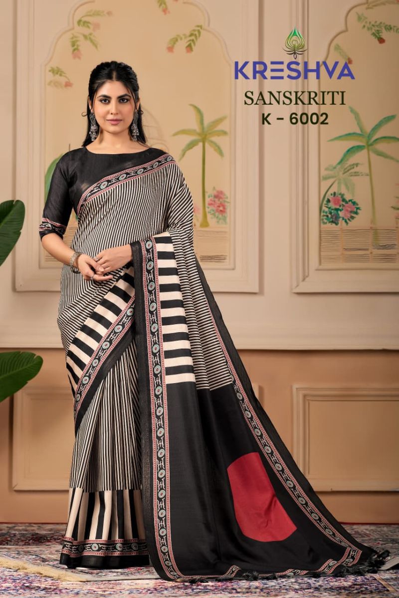 Kreshva Sanskriti Pv Silk Traditional Printed Saree Catalog — Festive Designer Catalog, Vardan Ethnic wholesale from Surat — view 4