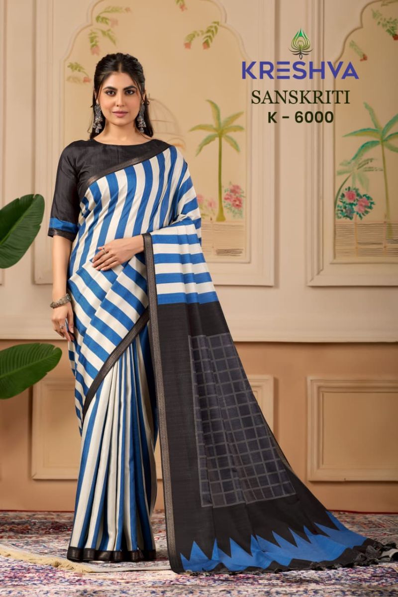 Kreshva Sanskriti Pv Silk Traditional Printed Saree Catalog — Festive Designer Catalog, Vardan Ethnic wholesale from Surat — view 5