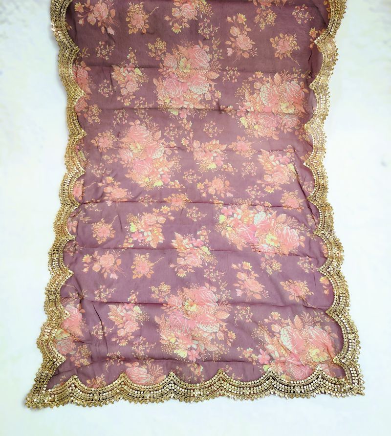 Kz Darbari Flower Vol 1 Organza Silk Printed Dupatta Catalog — Wholesale Readymade Suit, Vardan Ethnic wholesale from Surat — Photo 9
