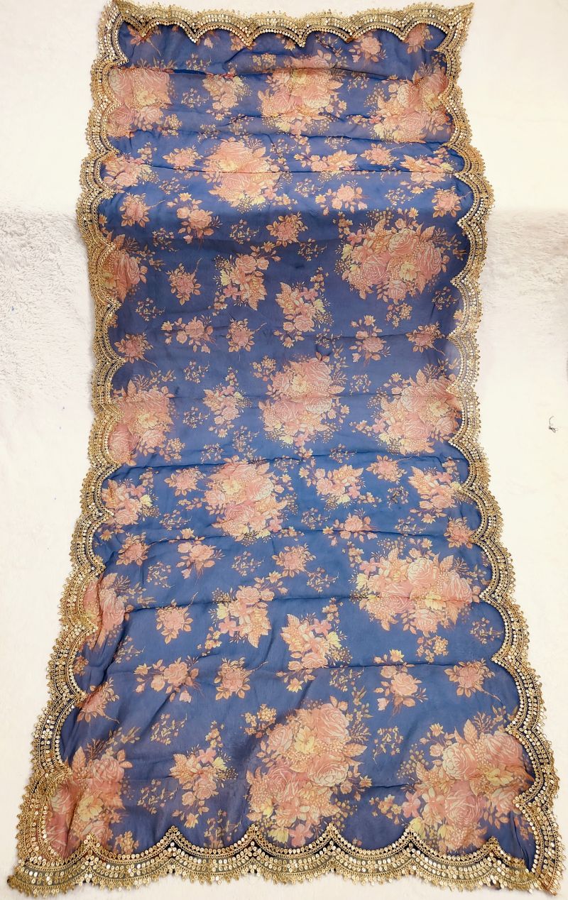 Kz Darbari Flower Vol 1 Organza Silk Printed Dupatta Catalog — Wholesale Readymade Suit, Vardan Ethnic wholesale from Surat — Photo 10