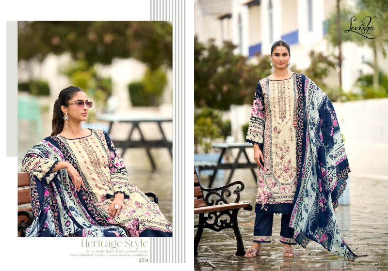 Levisha Madhubala Vol 20 Cambric Lawn Cotton Embroidered Dress Material — Wholesale Designer Salwar Suits, Vardan Ethnic wholesale from Surat — view 4