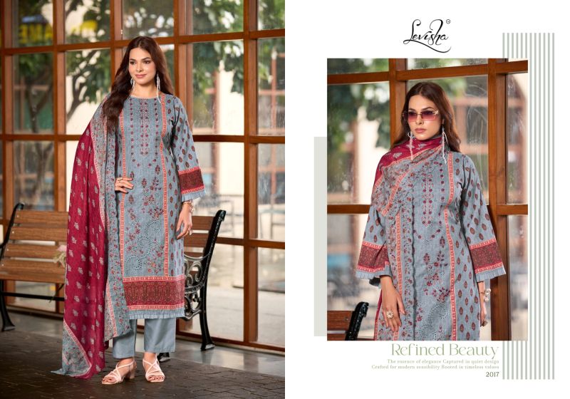 Levisha Madhubala Vol 20 Cambric Lawn Cotton Embroidered Dress Material — Wholesale Designer Salwar Suits, Vardan Ethnic wholesale from Surat — view 6