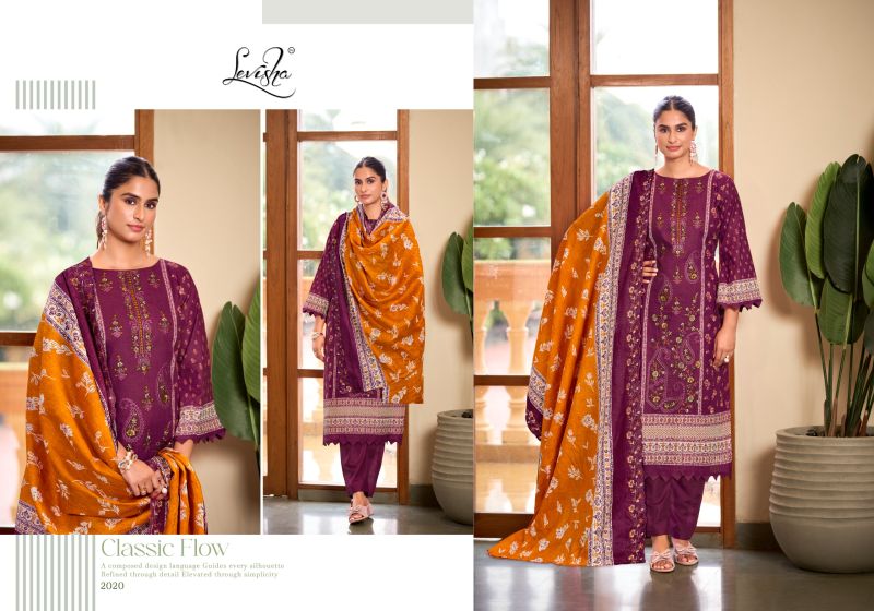 Levisha Madhubala Vol 20 Cambric Lawn Cotton Embroidered Dress Material — Wholesale Designer Salwar Suits, Vardan Ethnic wholesale from Surat — view 9