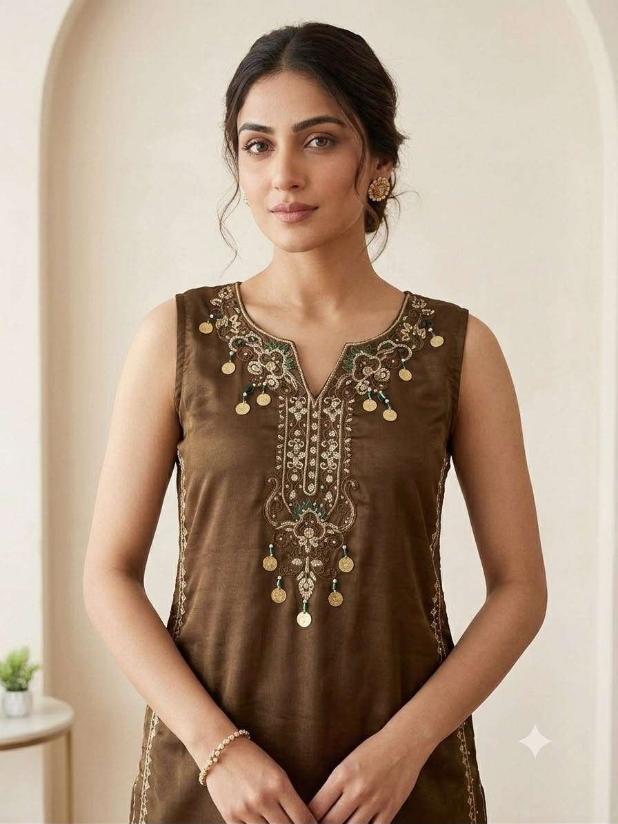 LG-2126 Designer Coss Moss Salwar Suit with Embroidered Dupatta for Women — Wholesale Kurtis, Vardan Ethnic wholesale from Surat — view 2