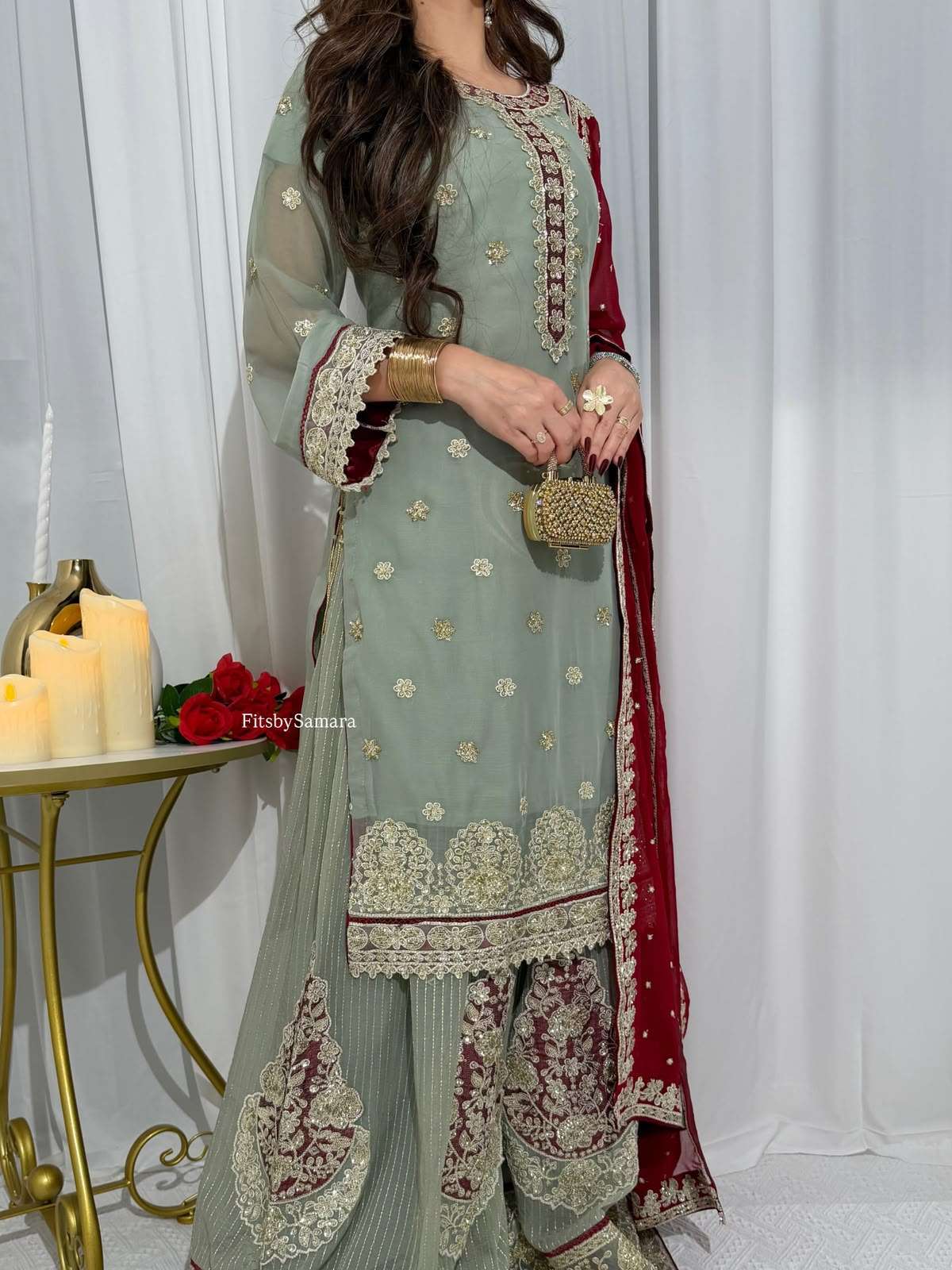 LG 2133 Georgette Heavy Embroidered Dsigner Top Plazzo And Dupatta Set — Wholesale Kurtis, Vardan Ethnic wholesale from Surat — view 2