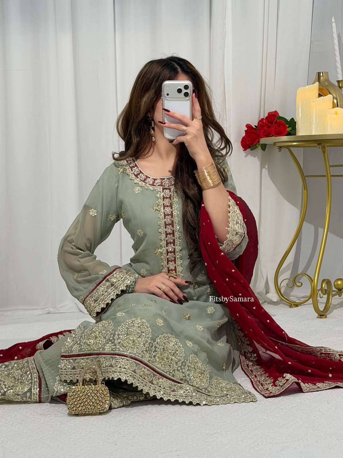 LG 2133 Georgette Heavy Embroidered Dsigner Top Plazzo And Dupatta Set — Wholesale Kurtis, Vardan Ethnic wholesale from Surat — view 3