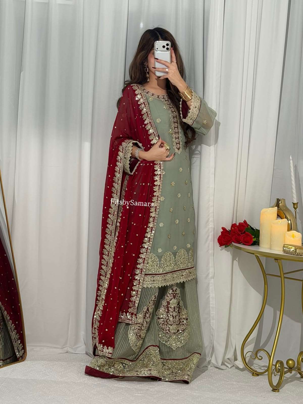 LG 2133 Georgette Heavy Embroidered Dsigner Top Plazzo And Dupatta Set