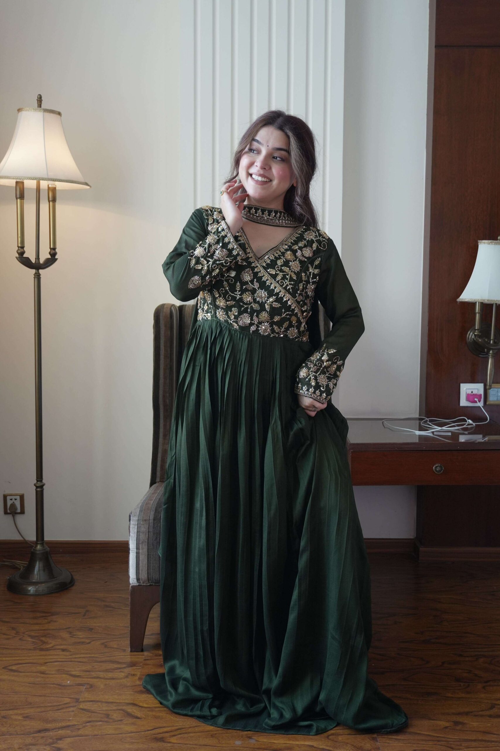 LM 09 SILK BEAUTIFUL DESIGNER LOOK PARTY WEAR GOWN WITH DUPATTA SET