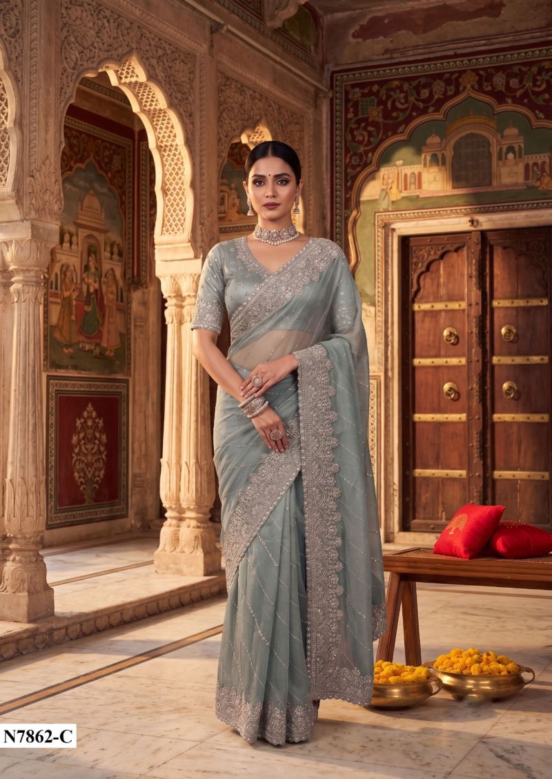 Mahotsav Nimaya Avantika Vol 2 Satin Silk Designer Saree Catalog — Organza Saree, Mahotsav wholesale from Surat — view 4