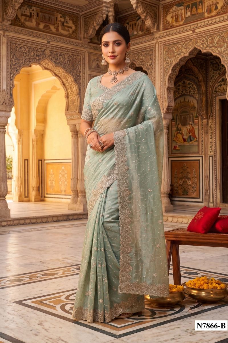 Mahotsav Nimaya Avantika Vol 2 Satin Silk Designer Saree Catalog — Organza Saree, Mahotsav wholesale from Surat — view 10