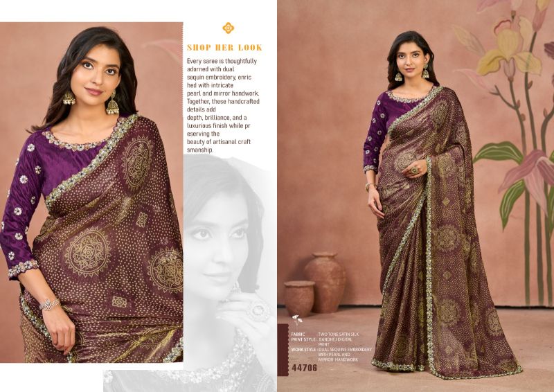 Mahotsav Norita 44700 Tarana Satin Silk Designer Saree Catalog — Wholesale Sarees wholesale from Surat — view 7