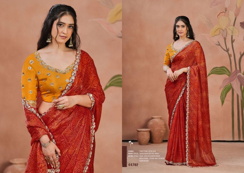 Mahotsav Norita 44700 Tarana Satin Silk Designer Saree Catalog — Wholesale Sarees wholesale from Surat — view 6