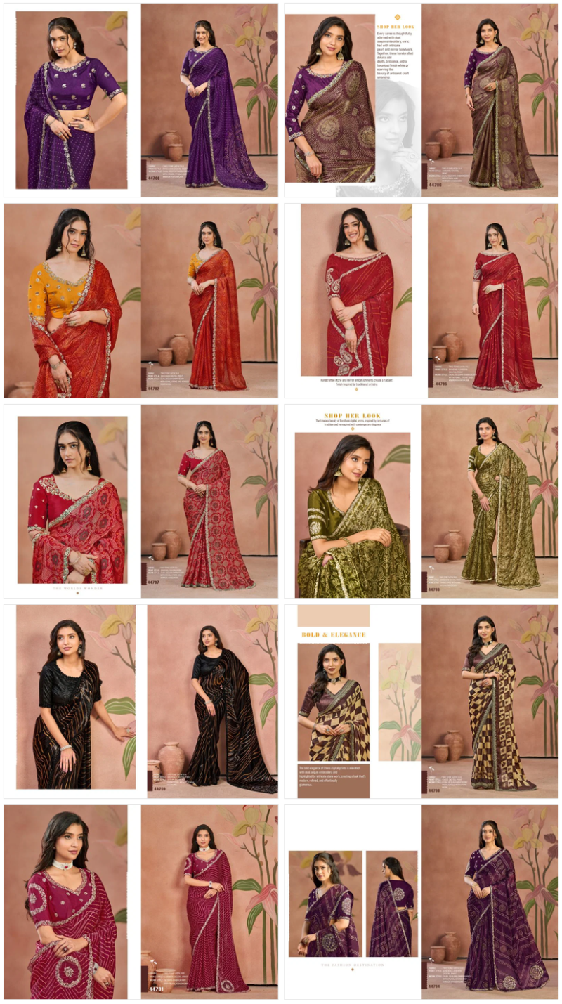 Mahotsav Norita 44700 Tarana Satin Silk Designer Saree Catalog — Wholesale Sarees wholesale from Surat — view 9