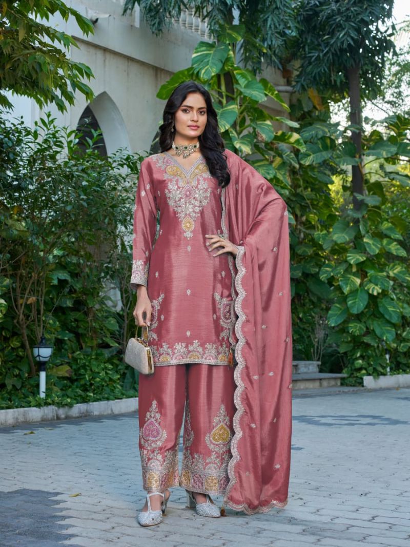 Mannat 1135 To 1138 Chinon Embroidered Salwar Kameez — Wholesale Kurtis, Vardan Ethnic wholesale from Surat — view 2
