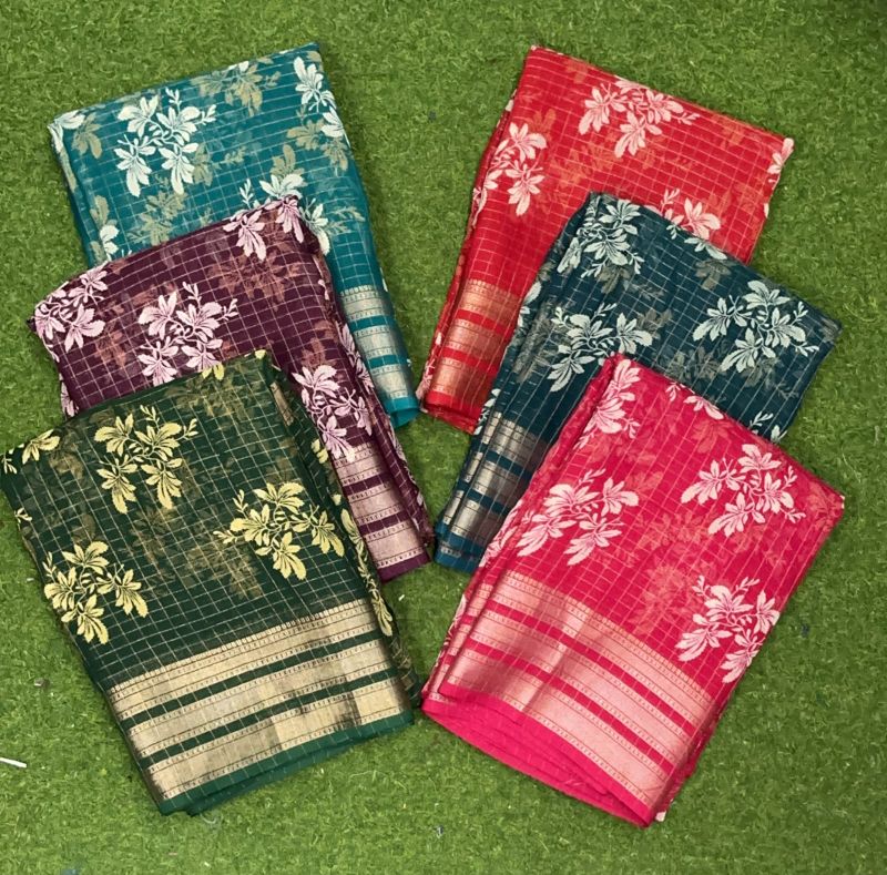 Mayuri Vol 1 Moss Checks Printed Saree Catalog — Organza Saree, Vardan Ethnic wholesale from Surat — Photo 2
