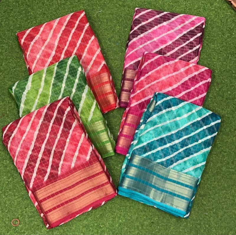 Mayuri Vol 1 Moss Checks Printed Saree Catalog — Organza Saree, Vardan Ethnic wholesale from Surat — Photo 6