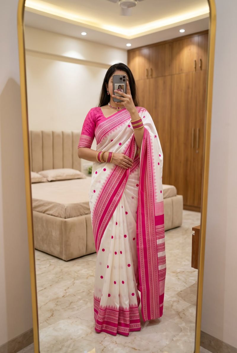 Mb 3329 Banarasi Silk Weaving Zari Motifs Saree Catalog — Organza Saree, Vardan Ethnic wholesale from Surat — view 2