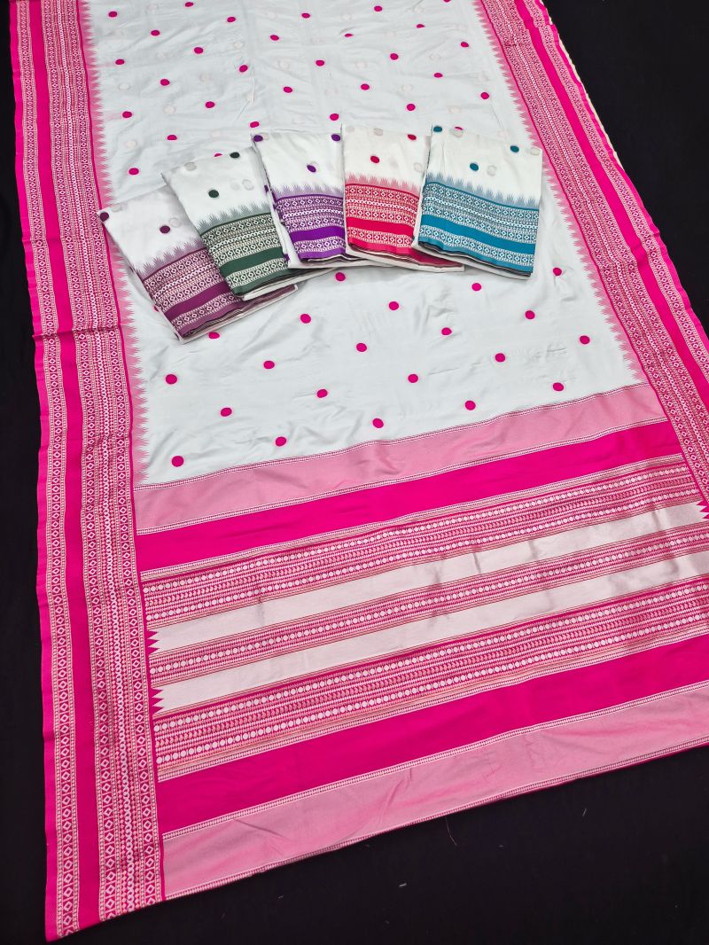 Mb 3329 Banarasi Silk Weaving Zari Motifs Saree Catalog — Organza Saree, Vardan Ethnic wholesale from Surat — view 8
