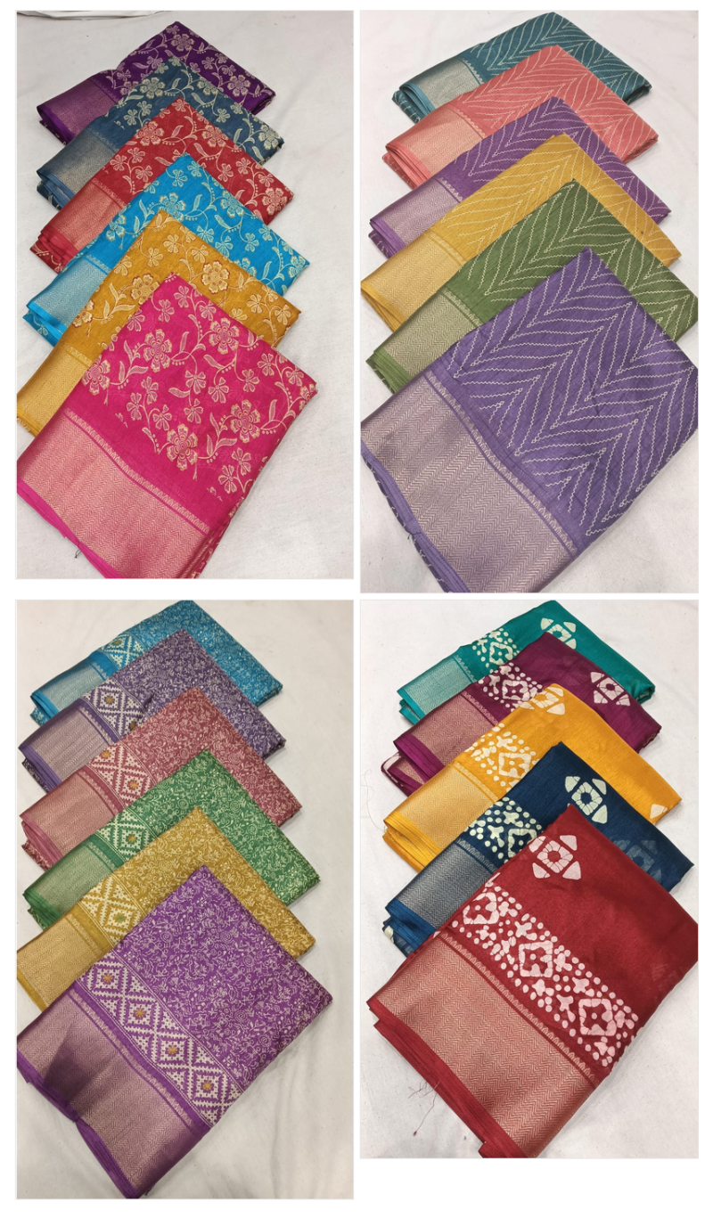 Meenakshi Vol 1 Dola Silk Printed Saree Catalog — Organza Saree, Vardan Ethnic wholesale from Surat — Photo 2