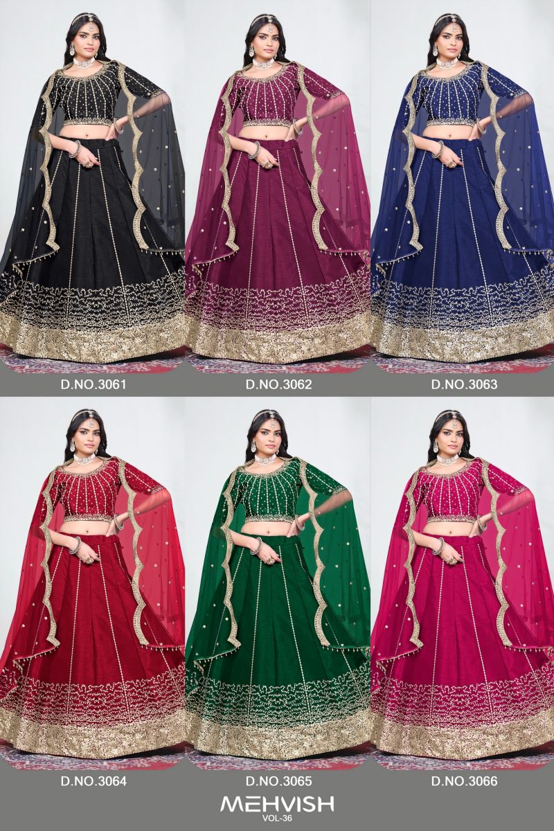 Mehvish Vol 36 Art Silk Mirror Work Embroidered Lehenga Choli Catalog — Wholesale Lehenga, MPA wholesale from Surat — view 9