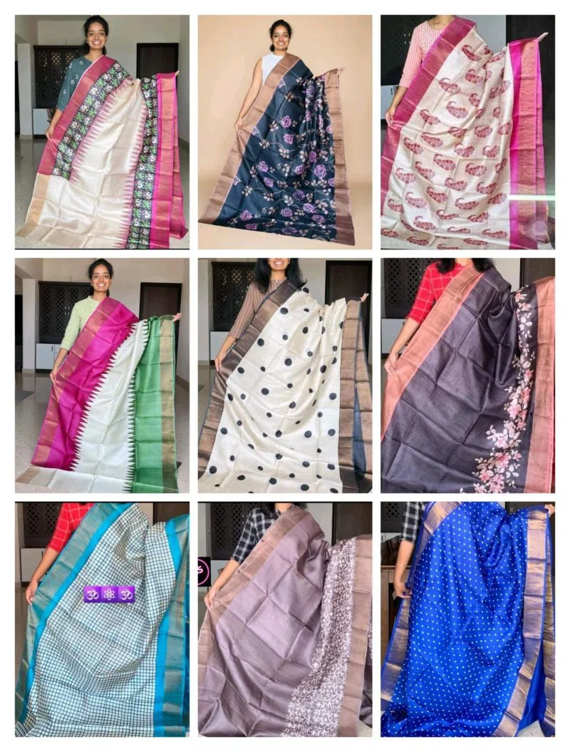 Meraki Vol 6 Soft Tusser Silk Kalamkari Printed Saree Catalog — Organza Saree wholesale from Surat — view 10