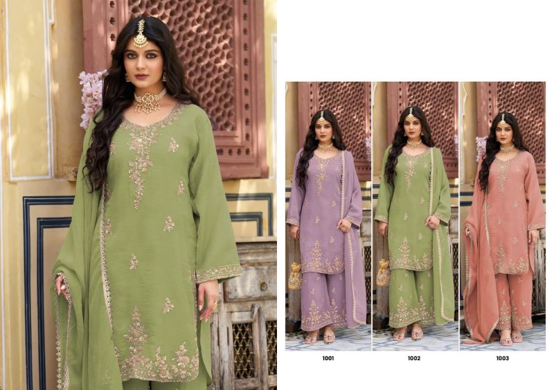 Monoco 1001 To 1003 Rose Gold Beads Work Salawar Kameez Catalog — Wholesale Readymade Suit wholesale from Surat — view 5