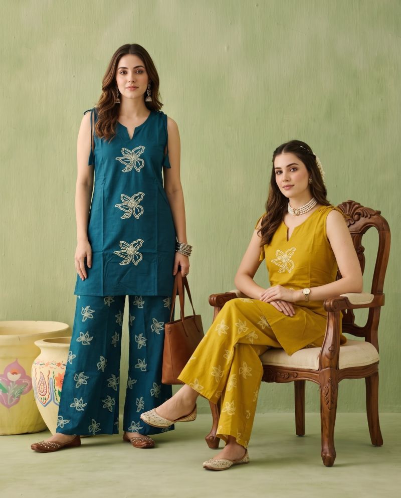 Naisha k 1149 Dhabu Cotton Embroidered Co Ord Set Catalog — Wholesale Kurtis, Vardan Ethnic wholesale from Surat — view 2