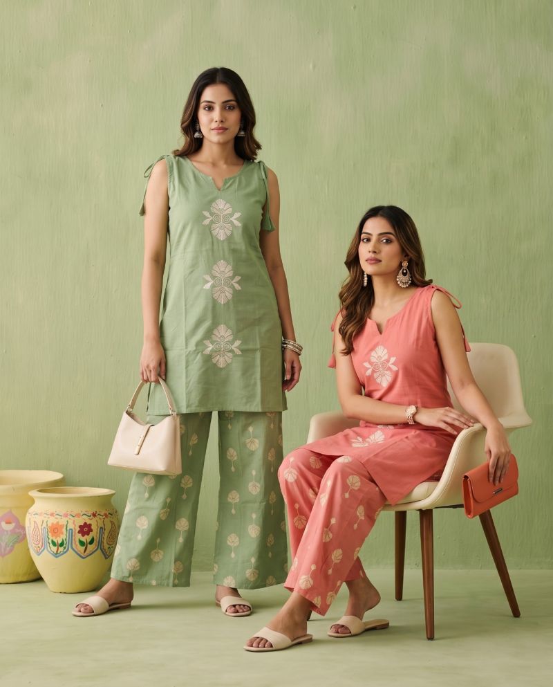 Naisha k 1149 Dhabu Cotton Embroidered Co Ord Set Catalog — Wholesale Kurtis, Vardan Ethnic wholesale from Surat — view 6