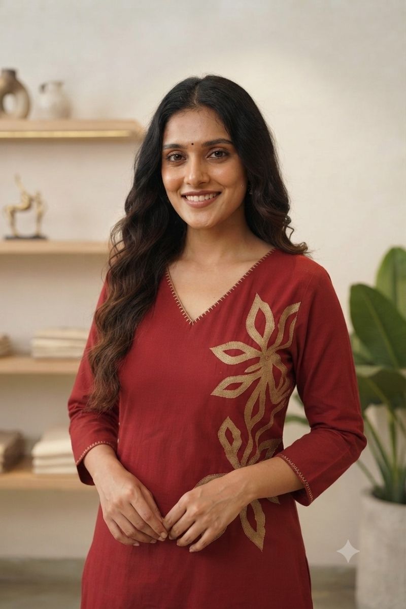 Naisha K 1164 Cotton Flex Print Fancy Kurti With Bottom Catalog — Wholesale Kurtis, Vardan Ethnic wholesale from Surat — view 3