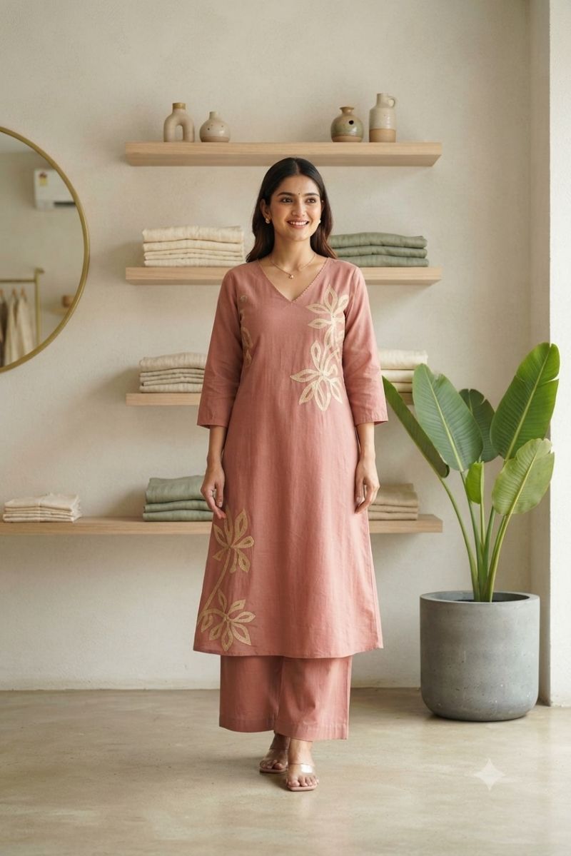 Naisha K 1164 Cotton Flex Print Fancy Kurti With Bottom Catalog — Wholesale Kurtis, Vardan Ethnic wholesale from Surat — view 4