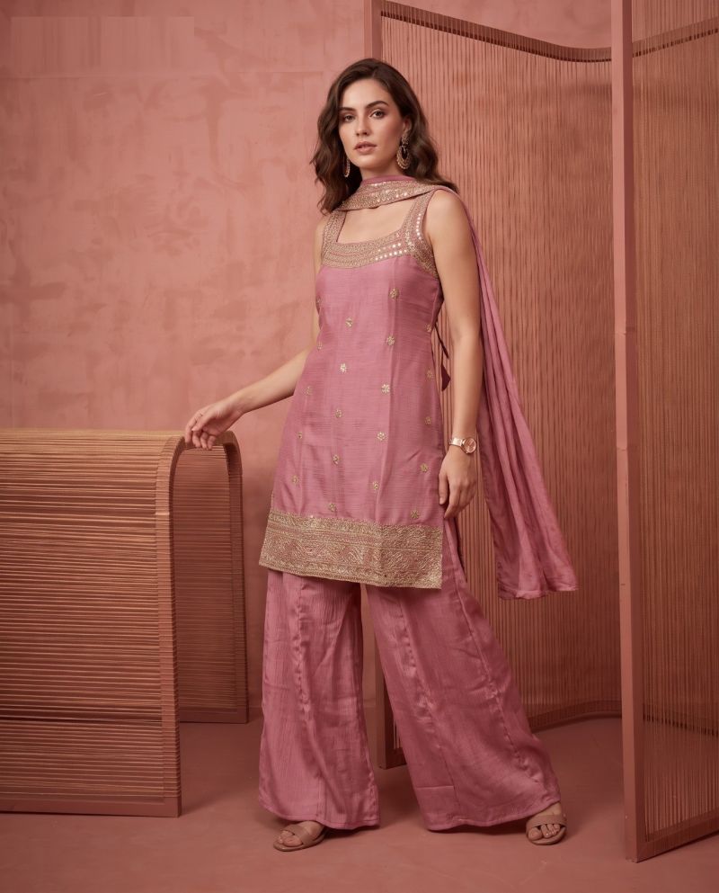 Naisha K 1167 Chinon Embroidered Kurti With Bottom Dupatta Catalog — Wholesale Kurtis, Vardan Ethnic wholesale from Surat — view 4