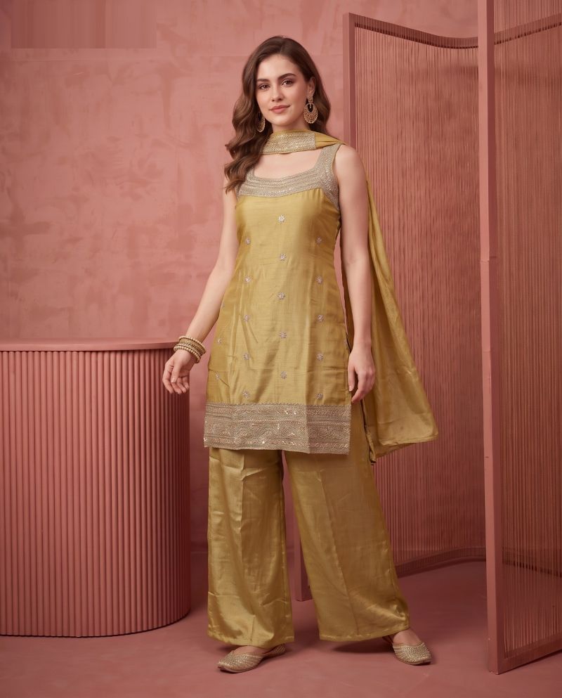 Naisha K 1167 Chinon Embroidered Kurti With Bottom Dupatta Catalog — Wholesale Kurtis, Vardan Ethnic wholesale from Surat — view 6