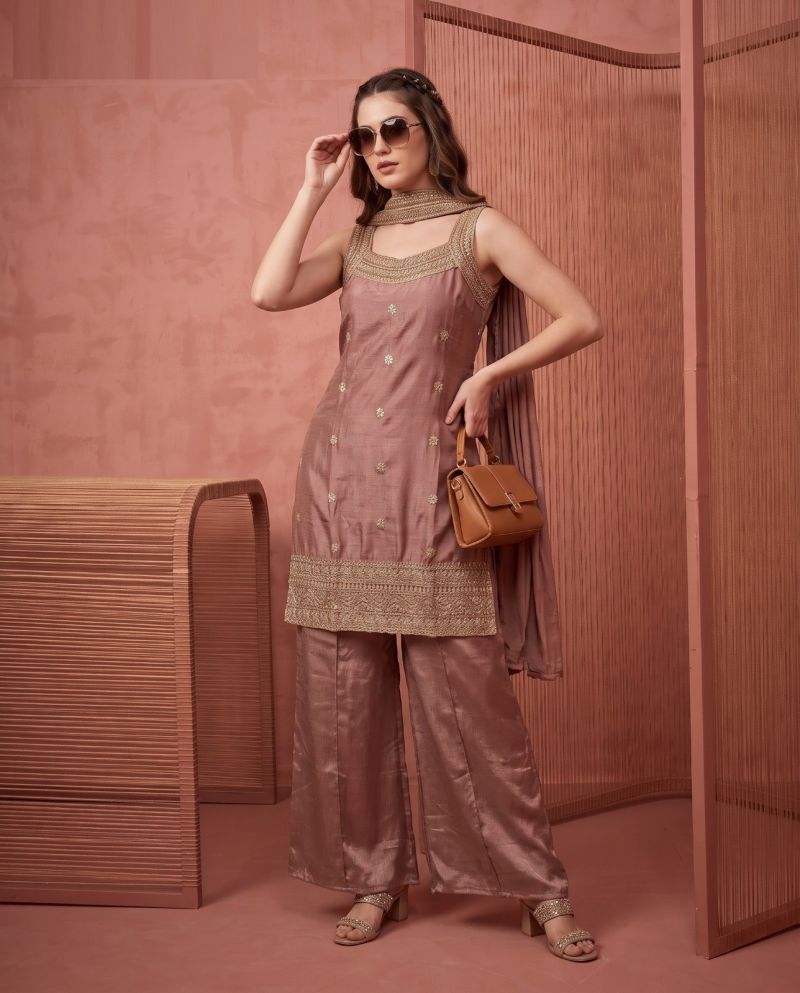 Naisha K 1167 Chinon Embroidered Kurti With Bottom Dupatta Catalog — Wholesale Kurtis, Vardan Ethnic wholesale from Surat — view 7