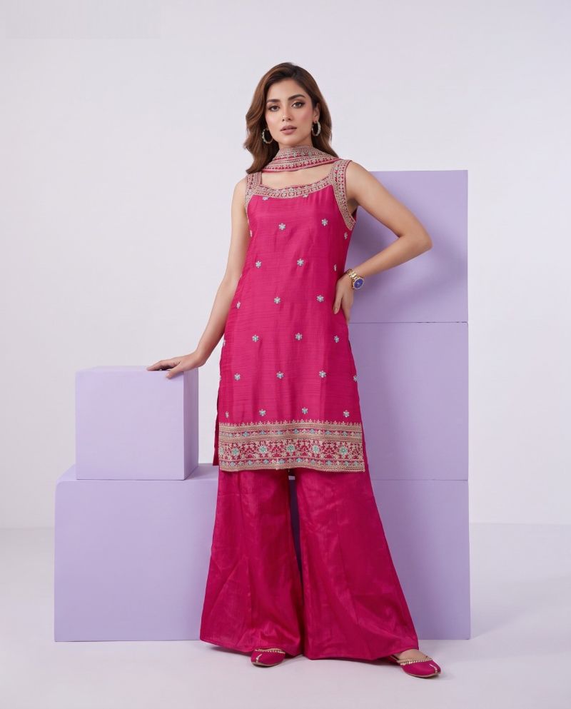 Naisha K 1168 Chinon Embroidered Kurti With Bottom Dupatta Catalog — Wholesale Kurtis, Vardan Ethnic wholesale from Surat — view 2