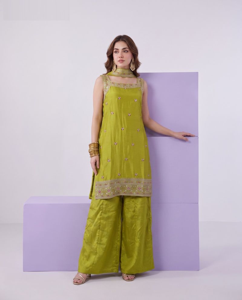Naisha K 1168 Chinon Embroidered Kurti With Bottom Dupatta Catalog — Wholesale Kurtis, Vardan Ethnic wholesale from Surat — view 5